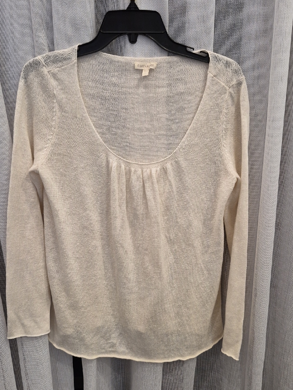 Eileen Fisher Lightweight Scoop Neck Sweater - Ivory